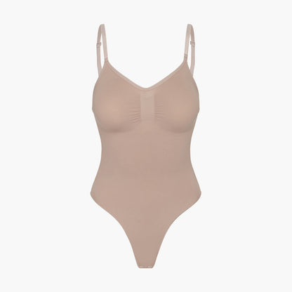 Bodysuit sculpting shapewear with thong