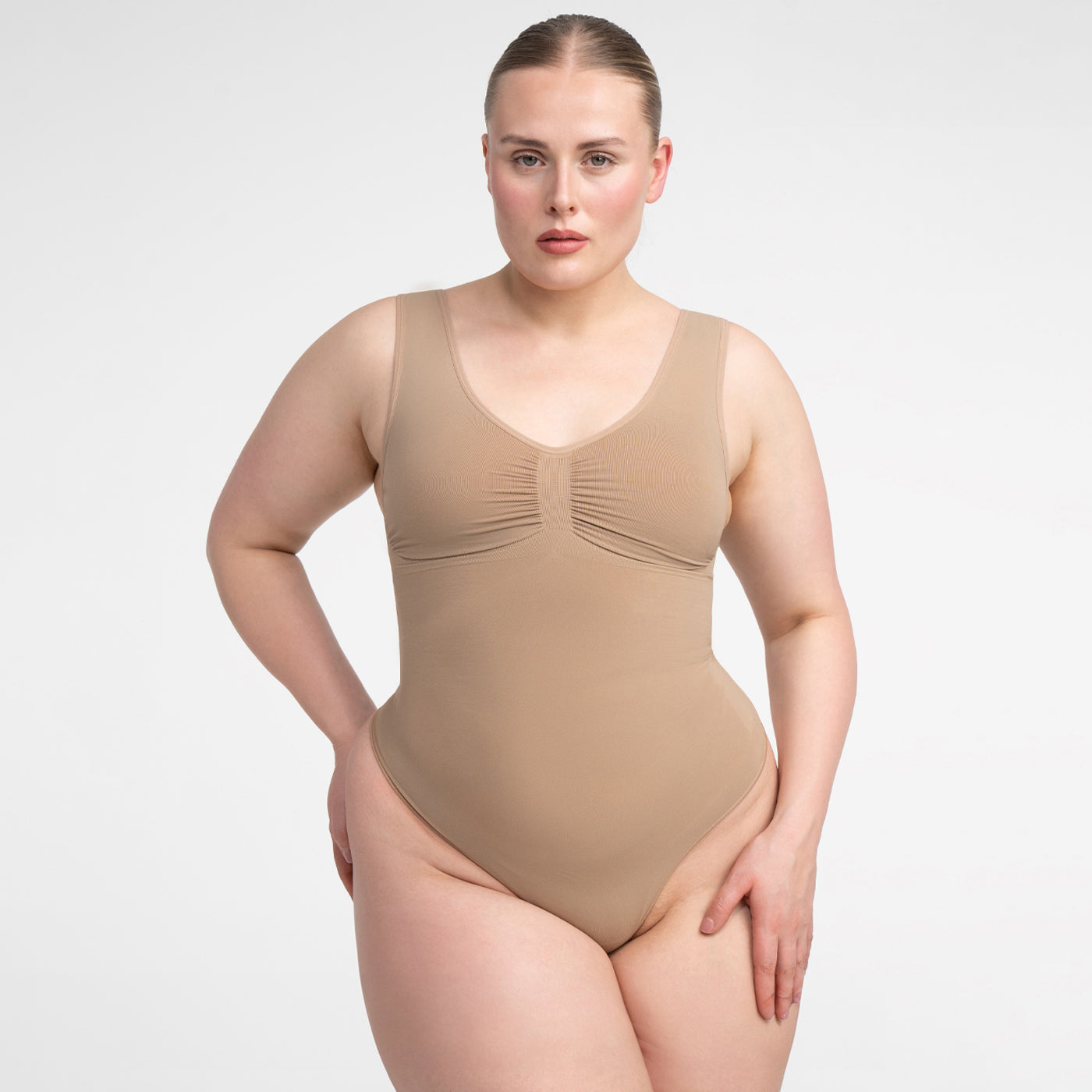 Tank bodysuit sculpting shapewear with briefs