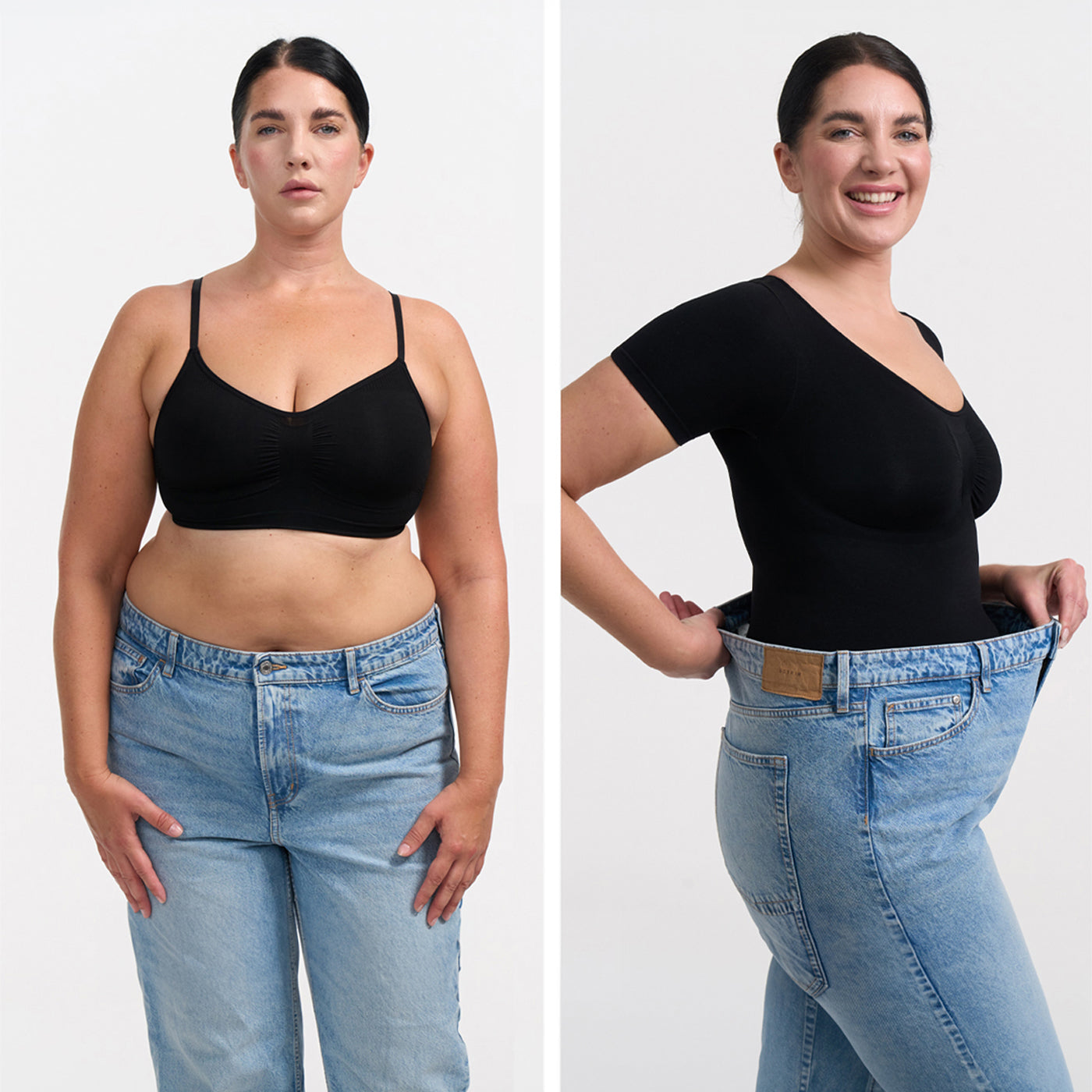 T-shirt bodysuit sculpting shapewear with briefs