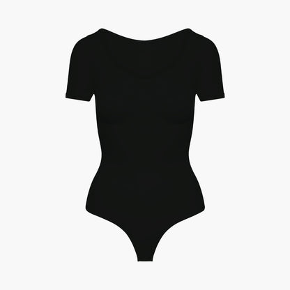T-shirt bodysuit sculpting shapewear with string
