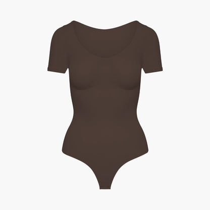 T-shirt bodysuit sculpting shapewear with string