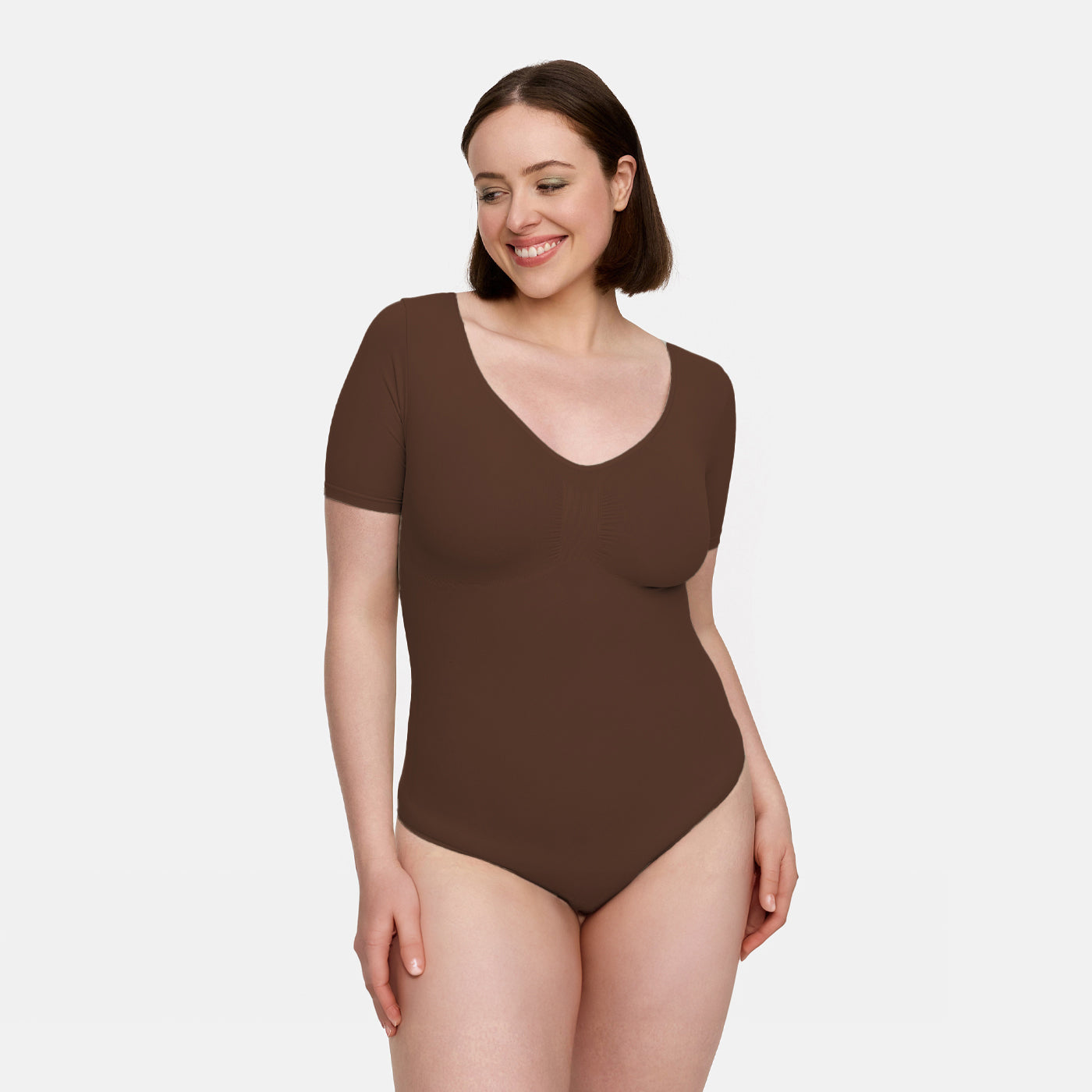 T-shirt bodysuit sculpting shapewear with string