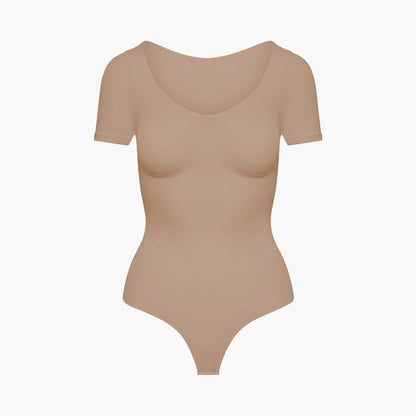 T-shirt bodysuit sculpting shapewear with string