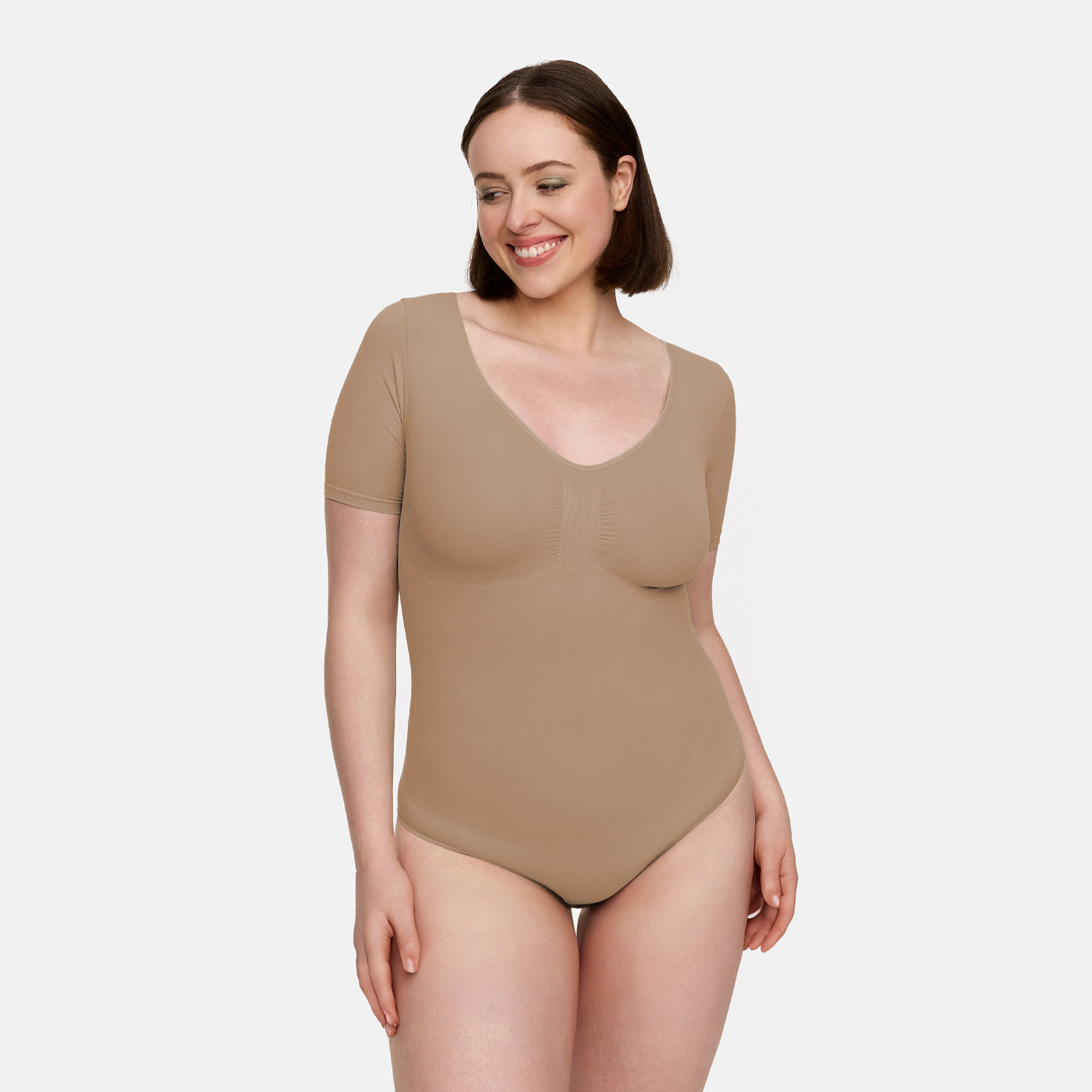 T-shirt bodysuit sculpting shapewear with string